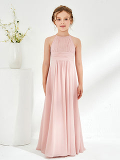 Halter Chiffon Junior Bridesmaid Dresses Marigold