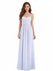 Strapless Empire Bridesmaid Gown with Sweetheart Lavender
