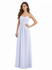 Strapless Empire Bridesmaid Gown with Sweetheart Lavender
