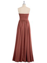Strapless Empire Bridesmaid Gown with Sweetheart Terracotta Plus Size