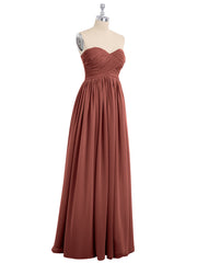 Strapless Empire Bridesmaid Gown with Sweetheart Terracotta