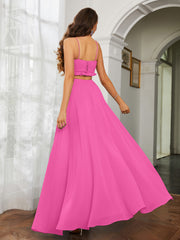 Spaghetti Strap Ruffled Chiffon Cutout Maxi Sexy Dress Azalea