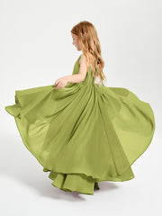 Chiffon Junior Bridesmaid Dresses Asymmetrical Cascading Skirt Clover