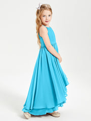 Chiffon Junior Bridesmaid Dresses Asymmetrical Cascading Skirt Pool
