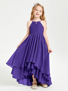 Chiffon Junior Bridesmaid Dresses Asymmetrical Cascading Skirt Regency