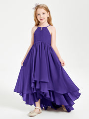 Chiffon Junior Bridesmaid Dresses Asymmetrical Cascading Skirt Regency
