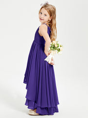 Chiffon Junior Bridesmaid Dresses Asymmetrical Cascading Skirt Regency