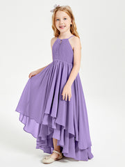 Chiffon Junior Bridesmaid Dresses Asymmetrical Cascading Skirt Tahiti