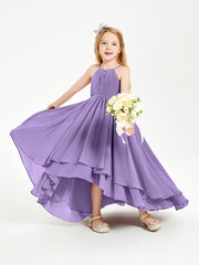 Chiffon Junior Bridesmaid Dresses Asymmetrical Cascading Skirt Tahiti
