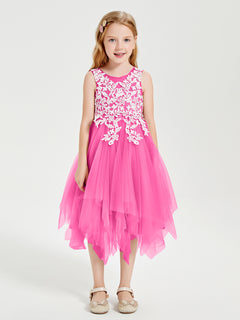 Tulle Tea Length Junior Bridesmaid Dresses Azalea