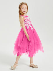 Tulle Tea Length Junior Bridesmaid Dresses Azalea
