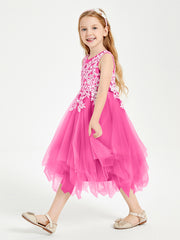 Tulle Tea Length Junior Bridesmaid Dresses Azalea