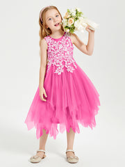 Tulle Tea Length Junior Bridesmaid Dresses Azalea