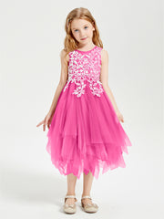 Tulle Tea Length Junior Bridesmaid Dresses Azalea