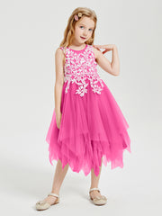 Tulle Tea Length Junior Bridesmaid Dresses Azalea
