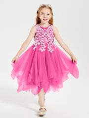 Tulle Tea Length Junior Bridesmaid Dresses Azalea