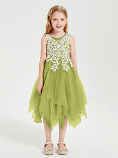 Tulle Tea Length Junior Bridesmaid Dresses Clover