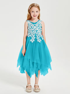 Tulle Tea Length Junior Bridesmaid Dresses Jade