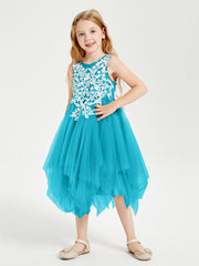 Tulle Tea Length Junior Bridesmaid Dresses Jade