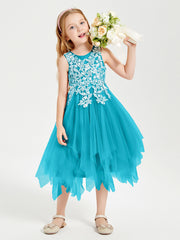 Tulle Tea Length Junior Bridesmaid Dresses Jade