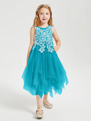 Tulle Tea Length Junior Bridesmaid Dresses Jade