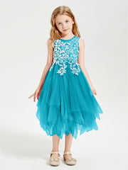 Tulle Tea Length Junior Bridesmaid Dresses Jade