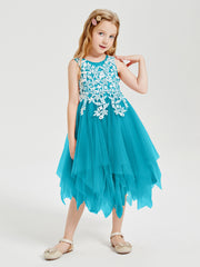 Tulle Tea Length Junior Bridesmaid Dresses Jade