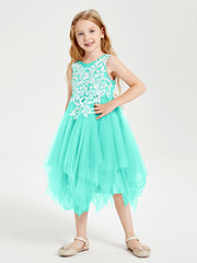Tulle Tea Length Junior Bridesmaid Dresses Spa