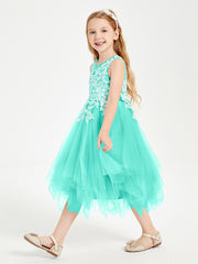 Tulle Tea Length Junior Bridesmaid Dresses Spa