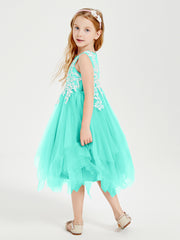 Tulle Tea Length Junior Bridesmaid Dresses Spa