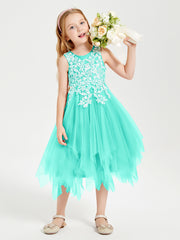 Tulle Tea Length Junior Bridesmaid Dresses Spa