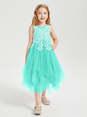 Tulle Tea Length Junior Bridesmaid Dresses Spa