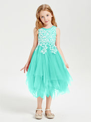 Tulle Tea Length Junior Bridesmaid Dresses Spa