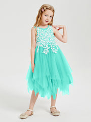 Tulle Tea Length Junior Bridesmaid Dresses Spa