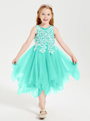 Tulle Tea Length Junior Bridesmaid Dresses Spa