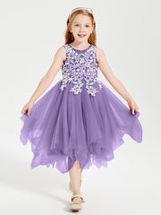 Tulle Tea Length Junior Bridesmaid Dresses Tahiti