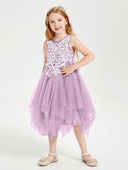 Tulle Tea Length Junior Bridesmaid Dresses Wisteria
