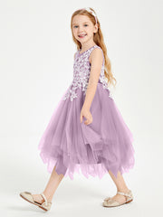 Tulle Tea Length Junior Bridesmaid Dresses Wisteria