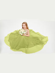 Long Junior Bridesmaid Gown Sequined Top Tulle Skirt Clover