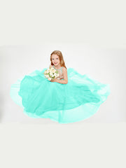 Long Junior Bridesmaid Gown Sequined Top Tulle Skirt Spa
