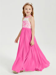 Long Chiffon Bridesmaid Dresses Lace Top Azalea