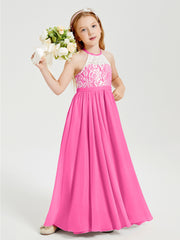 Long Chiffon Bridesmaid Dresses Lace Top Azalea