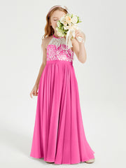 Long Chiffon Bridesmaid Dresses Lace Top Azalea