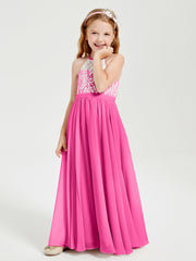 Long Chiffon Bridesmaid Dresses Lace Top Azalea