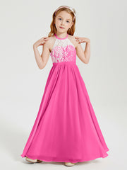 Long Chiffon Bridesmaid Dresses Lace Top Azalea