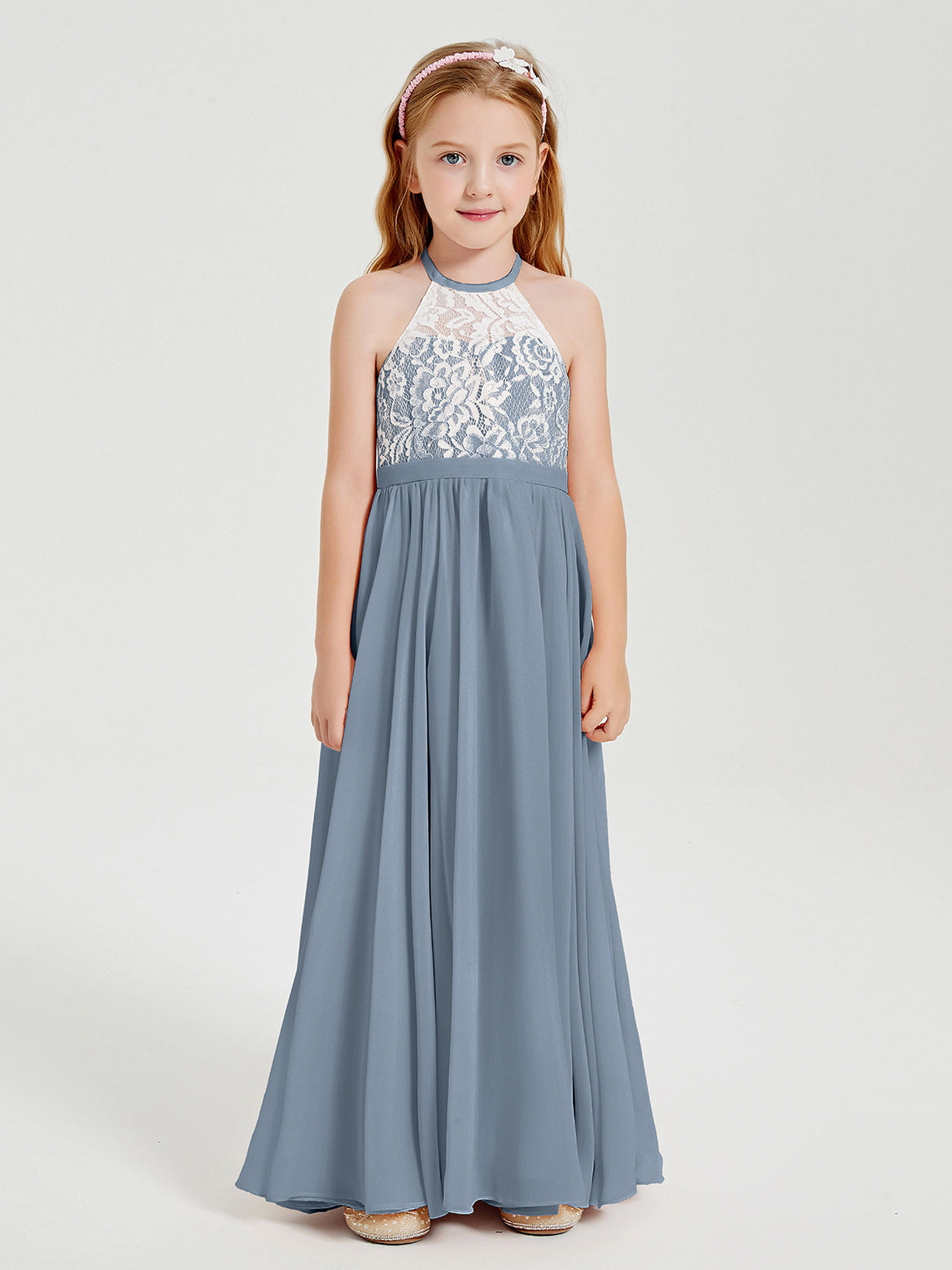 Dusty Blue Junior Bridesmaid Dresses  BABARONI