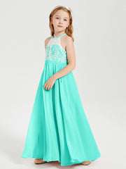 Long Chiffon Bridesmaid Dresses Lace Top Spa