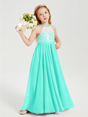 Long Chiffon Bridesmaid Dresses Lace Top Spa
