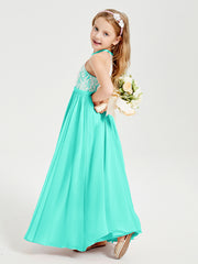 Long Chiffon Bridesmaid Dresses Lace Top Spa