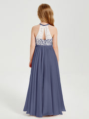 Long Chiffon Bridesmaid Dresses Lace Top Stormy